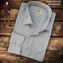 Linen Keten Klasik %100 Cotton Uzun Kollu Terletmeyen Tek Cepli Kapaklı Gri Gömlek Regular Kalıp -10209 Gri