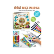 Sihirli Bahçe Mandala - 6 Renk Keçeli Kalem Ve 75 Adet Çıkartma Hediyeli 3+