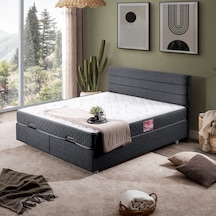 Sofia Çift Kişilik Baza Başlık Letto Yatak Seti - Antrasit 180 x 200