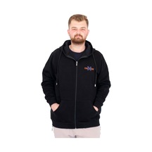 Mode Xl Büyük Beden Erkek Kapüşonlu Fermuarlı Sweatshirt U25803 Siyah Siyah