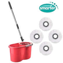 Smarter Otomatik Temizlik Seti Kırmızı + 4 Mikrofiber Mop