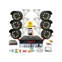 6 Lı Araç İnsan Yüz Tanımalı Hareket Algılayan 5 Mp Lens 8 Warm Led Gece Renkli Kamera Seti 2308w