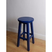 Ahşap Tabure 60 Cm / Arbrestore Mavi