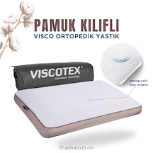 Pamuk Kılıflı Small Visco Ortopedik Yastık, Kahverengi, 60x40x10