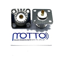 Uhf So239 Kare Flanş Şase Dişi Konnektör 4 Delikli Panel Tip