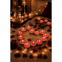 10 Adet Gül Tealight Mum,romantik Dekoratif Mum Seti, Masa Süsü Ve Özel Gün Mumu,sevgililer Günü Ve Evlilik Teklifi Mumu,romantik Ambiyans Mumu Kırmızı - 911677042 Kırmızı