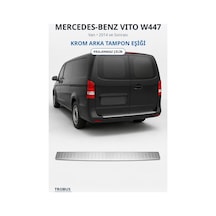 Mercedes-benz Vito W447 2014 Ve Sonrası Uyumlu Krom Arka Tampon Eşiği Paslanmaz Çelik Extra Seri