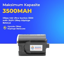 Dibea G22 Ultra Suction 3500 Mah 25,9v Dikey Süpürge Batarya