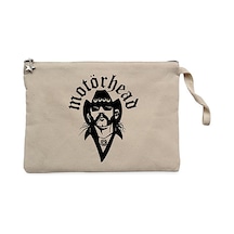 MotörHead Face Krem Clutch Astarlı Cüzdan / El Çantası Krem