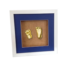Küçük İzler Beyaz Çerçeveli Bebek El Ve Ayak İzi Heykeli Set