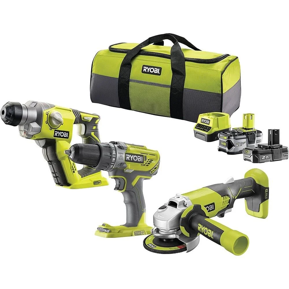 Ryobi Rck183d-242s One+ 3'lü Kombo Kit R18pd3+r18sds+r18ag + 1x4.0ah+1x2.0ah + Şarj Cihazı 5133005567
