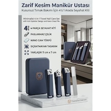 Zenvac Profesyonel 4'ü 1 Arada Manikür Seti, Sıçratmaz Tırnak Makası Ve Nano Törpülü Seyahat Kiti 723208 Zenvac