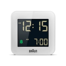 Bc08w Dijital Seyahat Çalar Saati, Beyaz, Erteleme, Kompakt Boyut, Negatif Lcd Ekran, Hızlı Ayarla, Artışlı Bip Alarmı. Açık