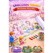 Unicorn Tek Boynuzlu At Sihirli Ve Masalsı Unicorn Dünyası Boyama Rulosu 5mt