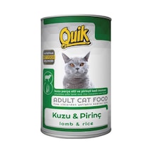 Quik Kuzu Etli ve Pirinçli Konserve Yetişkin Kedi Maması 415 G