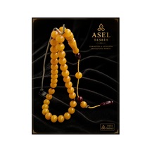 Sıkma Kehribar Tesbih 9 Mm Küre Kesim Usta İmzalı Sıralı Sistem Püskül Şık Ve Koleksiyonluk Sarı - 874273885 Sarı - 874273885 Sarı