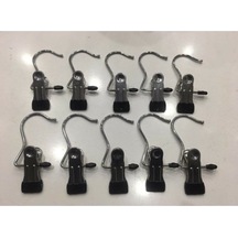 Mandallı Eşarp Askısı 10 Adet Metal Gri Diğer