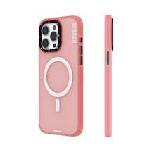 Apple Uyumlu iPhone 15 Pro Max Kılıf Magsafe Şarj Özellikli Youngkit Colored Sand Serisi Kapak Siyah