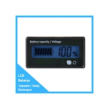 Lcd Batarya Kapasite / Voltaj Göstergesi 12-84v Lion / Lifepo4 / Akü İçin Mavi Led - Tek Renk