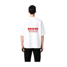 Paybuy İskeletten Mizah Yazısı Tasarım Baskılı Erkek Oversize Tişört Beyaz
