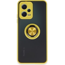 Xiaomi Redmi Note 12 5g Uyumlu Kılıf Montreal Yüzüklü Silikon Kapak - Sarı