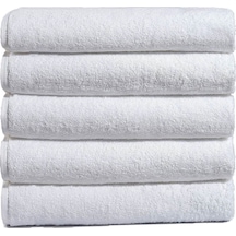 5 Li El Yüz Otel Havlusu 50x90 Cm Beyaz 20/2 Ring 250 Gr Beyaz