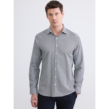 Lcw Busıness Siyah Slim Fit Ekose Erkek Gömlek