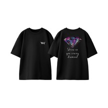 Thewert Pink Floyd Shine On You Tasarım Sırt Baskılı Pamuk Siyah Oversize T-shirt