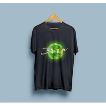Oversize Rick And Morty Çizgi Dizi Tasarım Uniex T-shirt Siyah