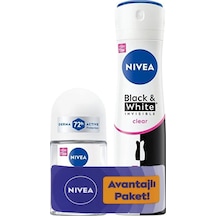 Invisible Clear Black White Kadın Deodorant Sprey 150 Ml + Roll-on 25 Ml