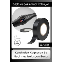 Eriyenbant 20mmx3m Su Geçirmez Eriyen Bant Kendinden Kaynaşan İzolasyon Bandı Suya Dayanıklı 3 Ad.