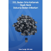 Xxl Beden Orta Katlamalı Siyah Renk Dokuma Beden Etiketi 250 Ad.