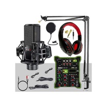 Midex Mx-2020 Functional Paket-2 Stüdyo Mikrofon Ses Kartlı Mikser Kulaklık Stand