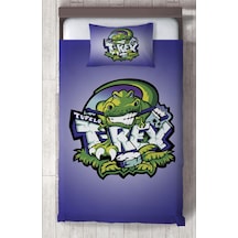 Mekta Home Bebek Ve Çocuk Odası T-rex Desenli Yatak Örtüsü Renkli