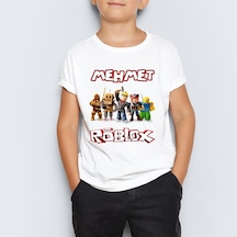 Isme Özel Roblox Baskılı Unisex Çocuk Tişört T-Shirt Mr-08 Çok Renkli