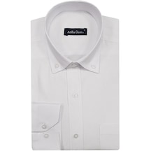 Atilla Özer Beyaz Klasik Uzun Kol Erkek Gömlek-6449 001