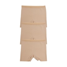 Kadın Lazer Kesim Dikişsiz Kadın Boxer Külot 3'lü Paket Ten 379292 R23 Ten Rengi