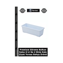 Premium Göreme Balkon Saksı 6 Lt No 2 Ekim Kabı Çiçek Yuvası Bahçe Ürünü