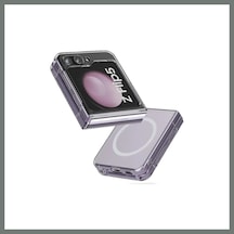 Bezos Samsung Galaxy Z Flip 5 Kılıf Magneticsafe Şeffaf Silikon - Şeffaf Mmbz