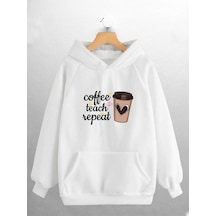 Macklin Unisex Kadın Erkek Coffe Baskılı Sweatshirt Beyaz Mck0692 Beyaz