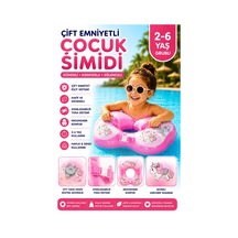 Toyflyer Unicorn Çocuk Yüzme Simidi Çift Tokalı Ayarlanabilir Pembe 2-6 Yaş Ar008