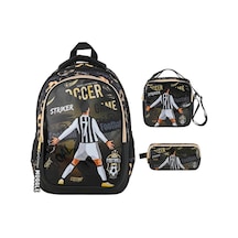 Muggle Mu-9140 İlkokul Sırt Çantası Soccer Game + Beslenme Çantası + Kalem Kutusu