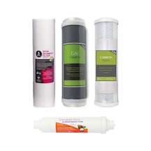 Su Arıtma Filtresi 4 Lü Set 10" İnch 3 Ön Kömür Granül Aktif Karbon Filtre Post Karbon Tatlandırıcı Coconut Filtre Esli