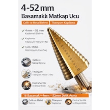 Senbang 4 52 Mm Basamaklı Matkap Ucu Titanyum Kaplama Çelik & Metal Delme Kademeli Delik Açma