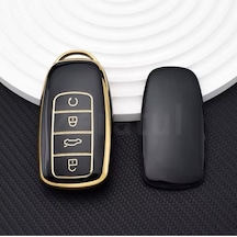 Chery Tiggo 7 Pro Max Siyah-gold Anahtar Kılıfı