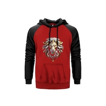 Silver And Gold Lion Kırmızı Renk Reglan Kol Sweatshirt
