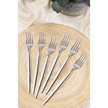 Kitchen Life Paris 6'lı Paslanmaz Çelik Yemek Çatalı - 18/10 Stainless Steel Gümüş