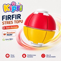 Spinner Ball Rulmanlı Fırfır Stres Topu Bas-çevir 3d Baskı Fidget Oyuncak Sarı-kırımızı