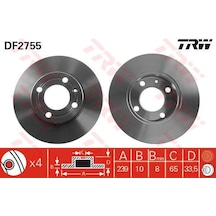 TRW DF2755 FREN DİSKİ ÖN POLO III 94- / AROSA 97- DÜZ 239mm