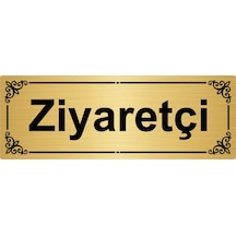 Ziyaretçi 7x20cm Altın Renk Metal Yönlendirme Levhası